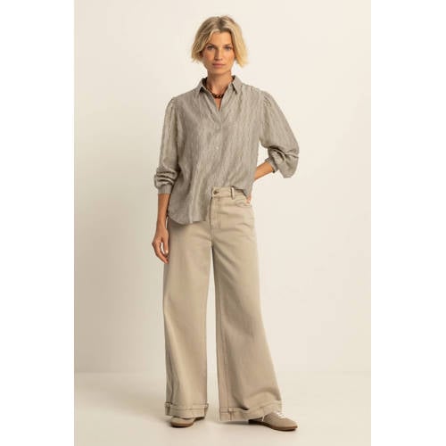 Expresso high waist wide leg jeans zand afbeelding