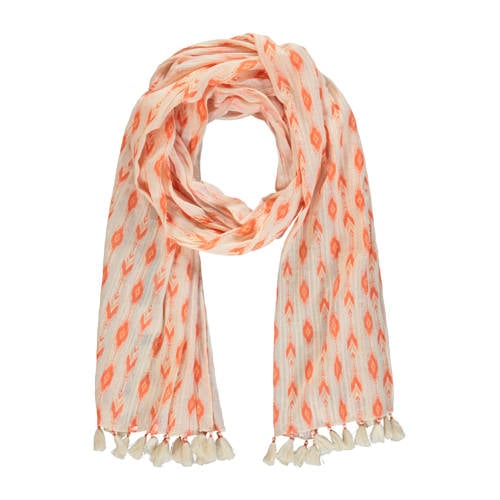 Expresso sjaal met all over print oranje afbeelding