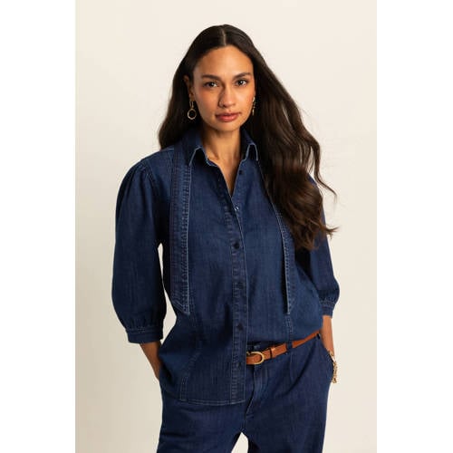 Expresso blouse dark blue denim afbeelding
