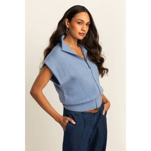 Expresso gilet blauw gebreid afbeelding