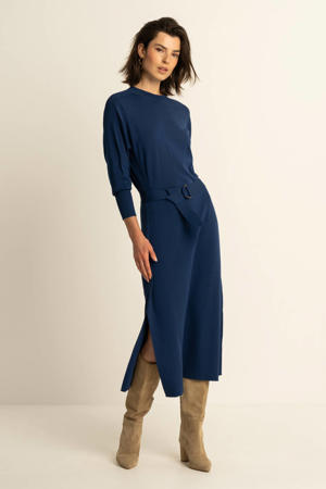 midi jurk donkerblauw
