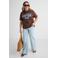 GREAT LOOKS T-shirt met printopdruk bruin