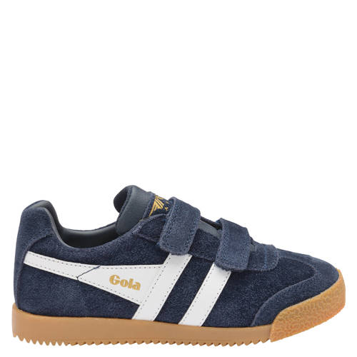 Gola Harrier Strap suède sneakers donkerblauw/wit