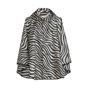 poncho met zebraprint zwart/wit