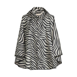 poncho met zebraprint zwart/wit