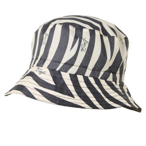 bucket hat met zebraprint zwart/wit