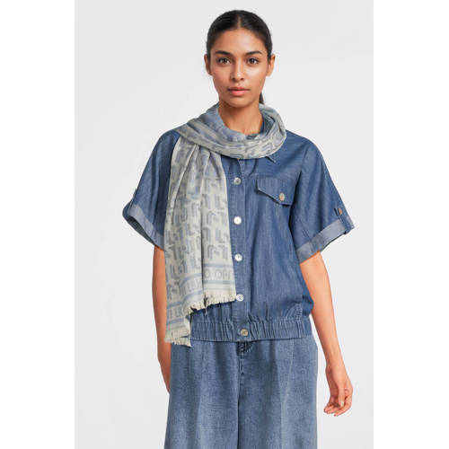Liu Jo sjaal met logoprint blauw afbeelding