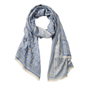 sjaal met logoprint blauw