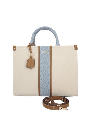 shopper ecru/blauw