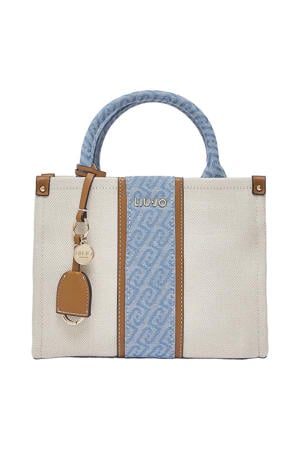mini shopper ecru/blauw