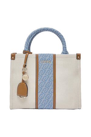 mini shopper ecru/blauw