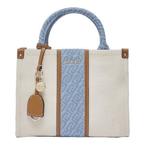 mini shopper ecru/blauw