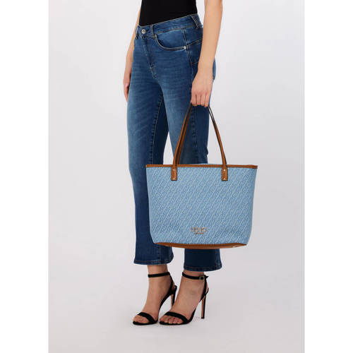 Liu Jo denim shopper met logoprint blauw afbeelding