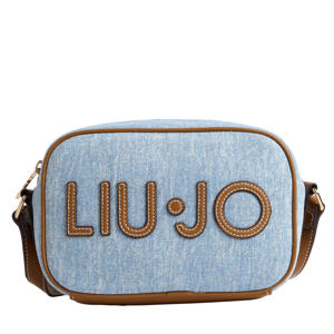 denim crossbody tas blauw