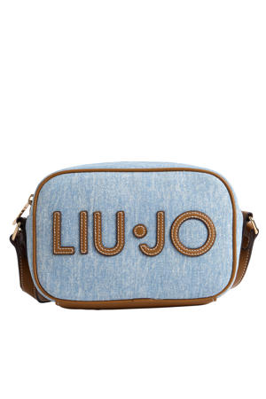 denim crossbody tas blauw