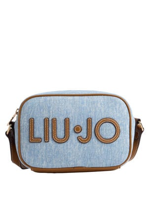 denim crossbody tas blauw