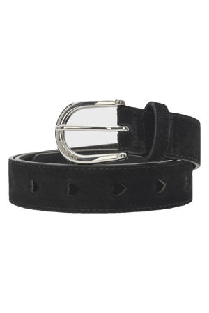 suède riem Cut it Out Heart zwart