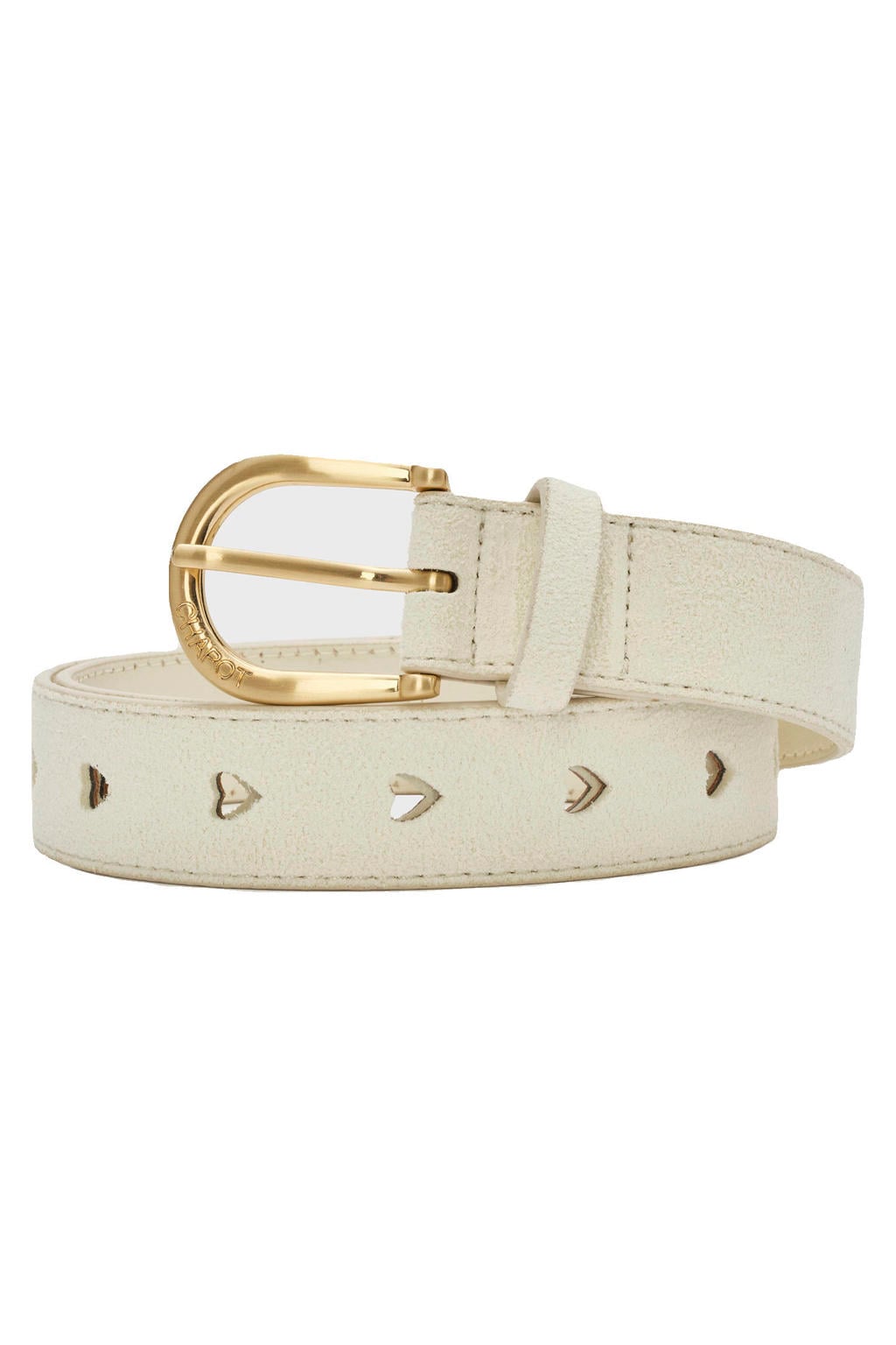 Fabienne Chapot suède riem Cut it Out Heart ecru