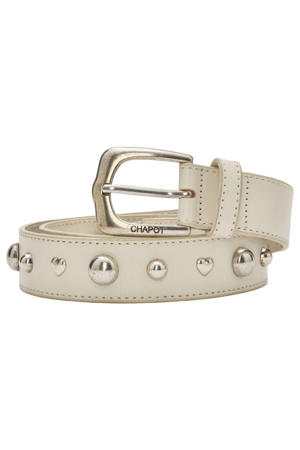 leren riem Play of Studs ecru