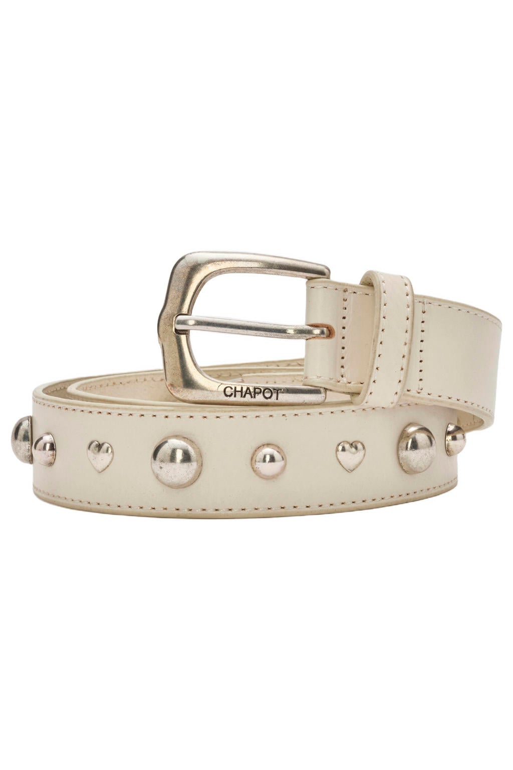 Fabienne Chapot leren riem Play of Studs ecru