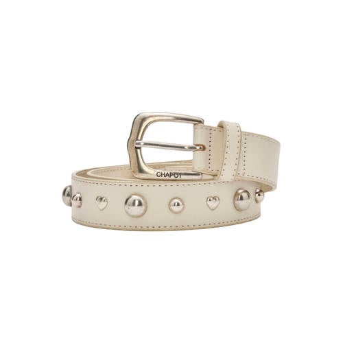 Fabienne Chapot leren riem Play of Studs ecru afbeelding