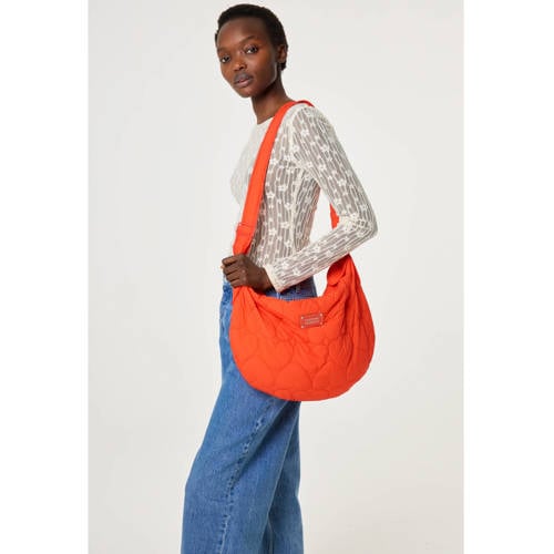 Fabienne Chapot doorgestikte crossbody tas Fabio oranje afbeelding