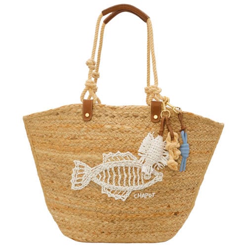 Fabienne Chapot raffia shopper Nico at Sea naturel afbeelding