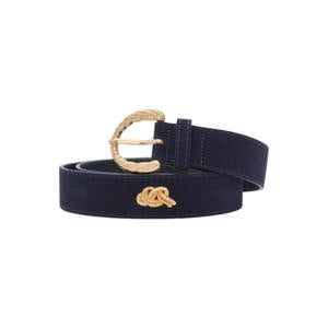 suède riem Studded Marina donkerblauw