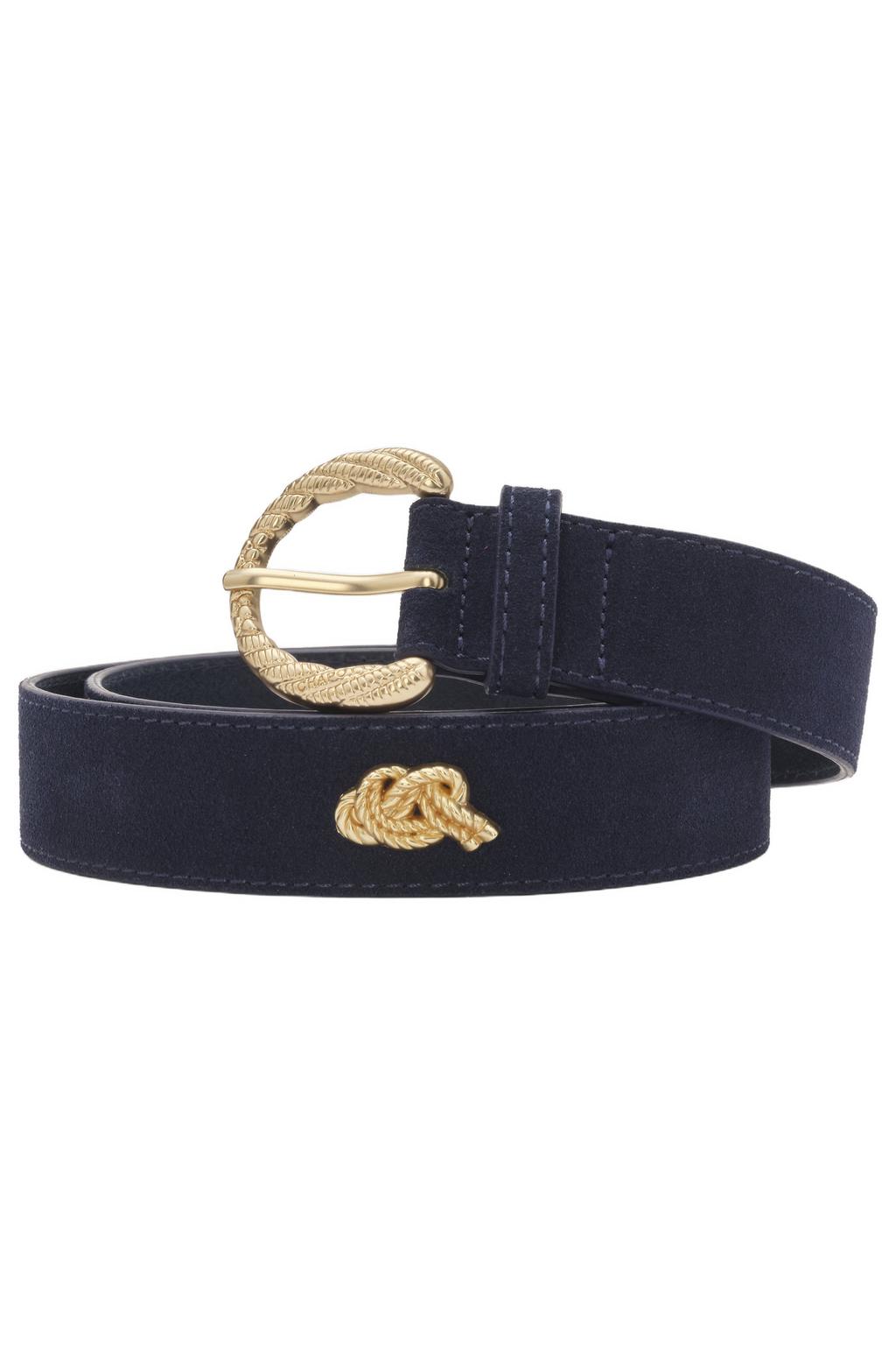 Fabienne Chapot suède riem Studded Marina donkerblauw