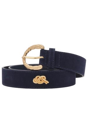 suède riem Studded Marina donkerblauw
