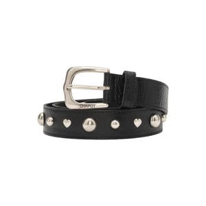 leren riem Play of Studs zwart
