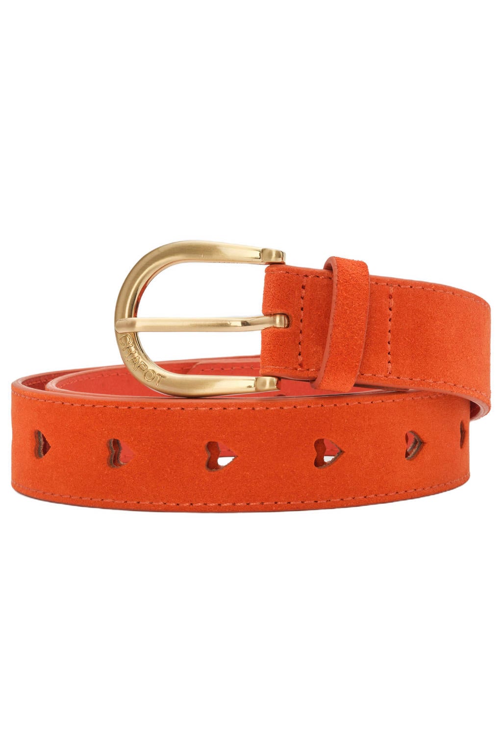 Fabienne Chapot suède riem Cut it Out Heart oranje