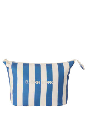 gestreepte toilettas blauw