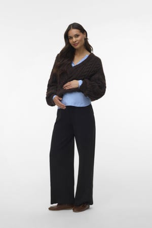 high waist zwangerschaps casual broek zwart
