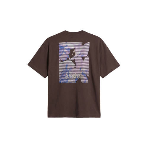 Aeden oversized T-shirt met backprint bruin afbeelding