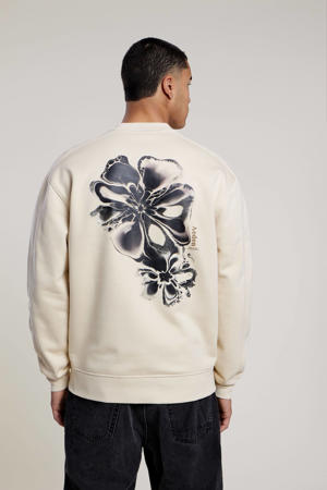 sweater met backprint beige
