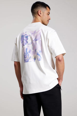 oversized T-shirt met backprint wit