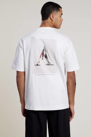 oversized T-shirt met backprint wit