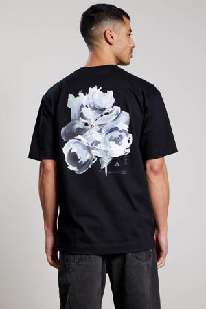 oversized T-shirt met backprint zwart