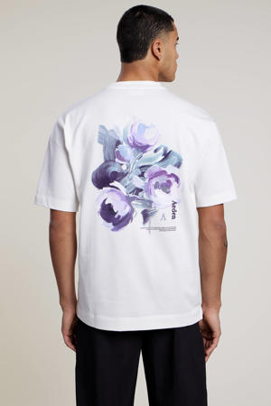 oversized T-shirt met backprint wit