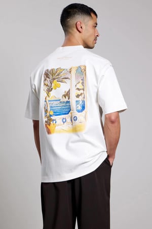 oversized T-shirt met backprint wit