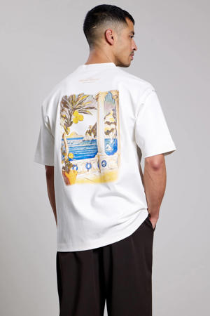 oversized T-shirt met backprint wit