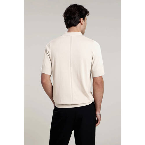 Aeden regular polo beige fijn gebreid afbeelding