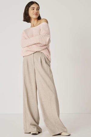regular waist casual broek beige