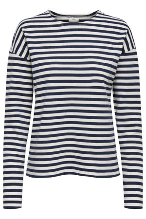 gestreepte longsleeve donkerblauw