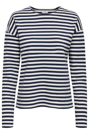gestreepte longsleeve donkerblauw