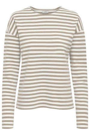 gestreepte longsleeve beige