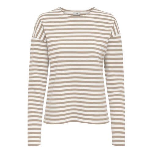 JDY gestreepte longsleeve beige afbeelding
