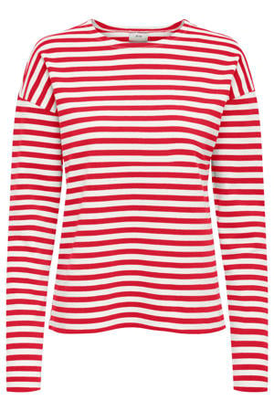 gestreepte longsleeve rood