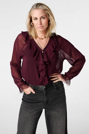 blouse donkerrood